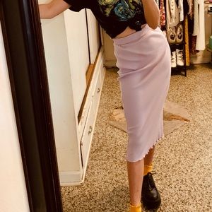 Lavender midi skirt stretchy